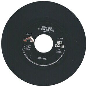 Jim Reeves 45 I Won't Come In While He's There / Maureen VG-VG+ '66 Country